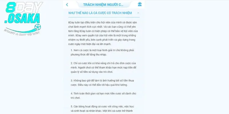 Trách nhiệm của 8day với bet thủ